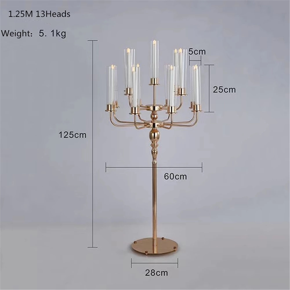 Candelabras 15 heads 155cm height DIY Wedding grand evnet Table Centerpiece Luxury Candelabrum gold Metal Candle Holders For Home Decoration