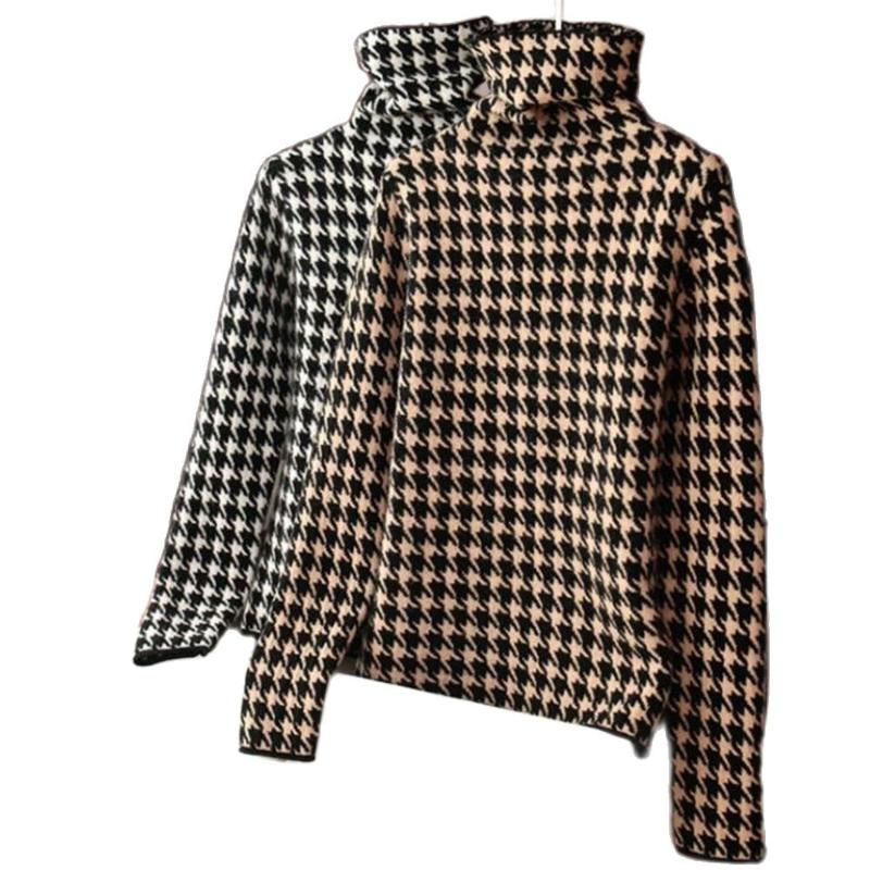 Women's Sweaters Houndstooth Thicken Turtleneck Sweater Women 2022 Fall Winter Style Korean Retro Casual Warm Knitted Bottoming Shirt Jumper, White;black
Women's Sweaters Houndstooth Thicken Turtleneck Sweater Women 2022 Fall Winter Style Korean Retro Casual Warm Knitted Bottoming Shirt Jumper, White;black