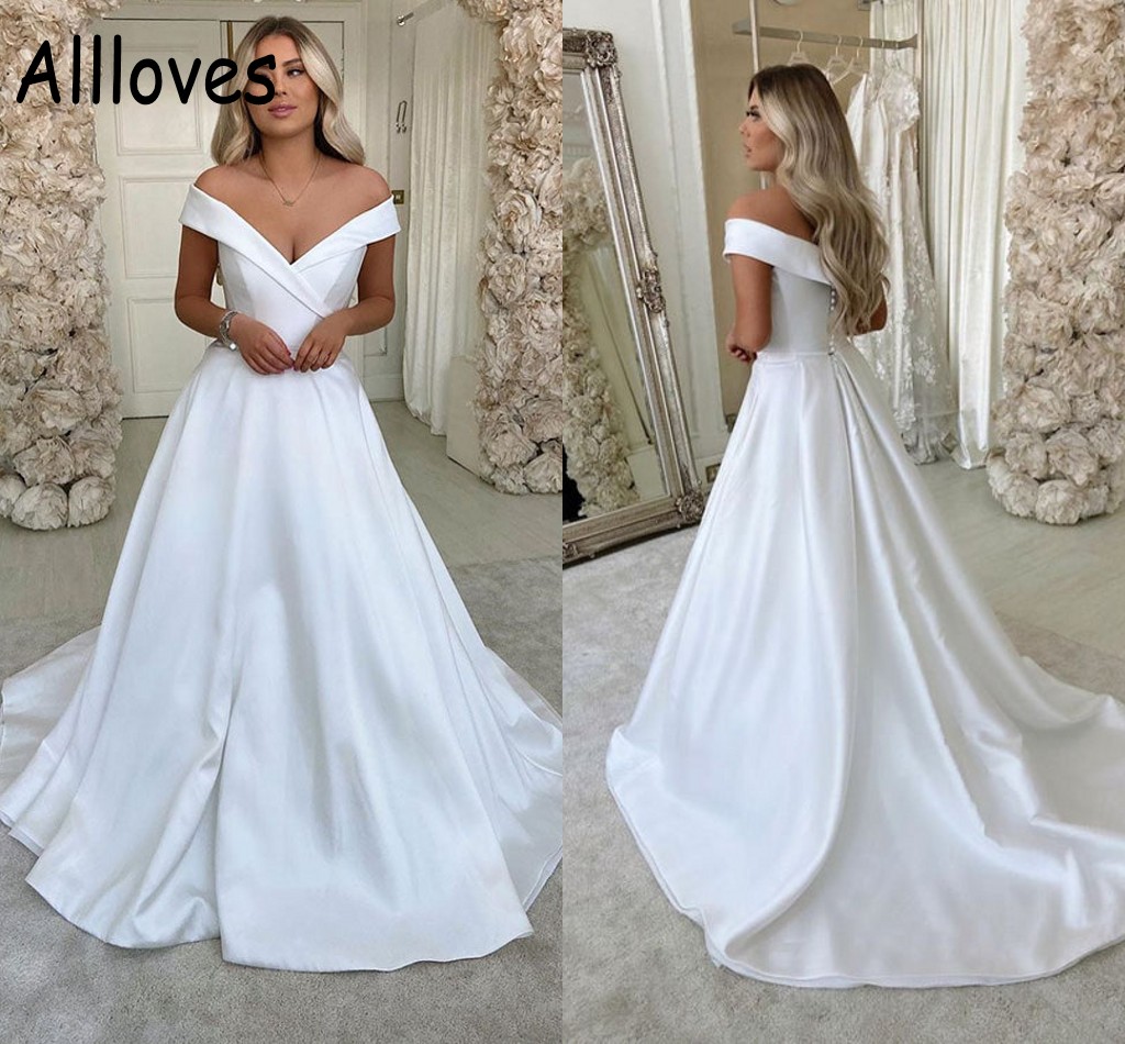 Plus Size Off The Shoulder A Line Wedding Gowns Simple Satin Arabic Aso Ebi Solid Boho Garden Bridal Dresses Sweep Train Formal Brides Gowns Vestidos De Novia CL0427, Hunter
Plus Size Off The Shoulder A Line Wedding Gowns Simple Satin Arabic Aso Ebi Solid Boho Garden Bridal Dresses Sweep Train Formal Brides Gowns Vestidos De Novia CL0427, Hunter