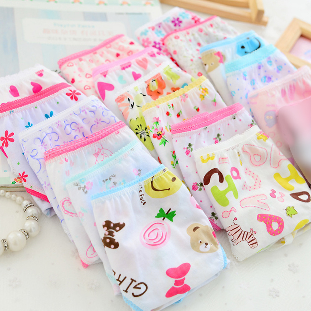 6pcs/pack Fashion New Baby Girls Underwear Cotton Panties Kids Short Briefs Children Underpants Wholesale