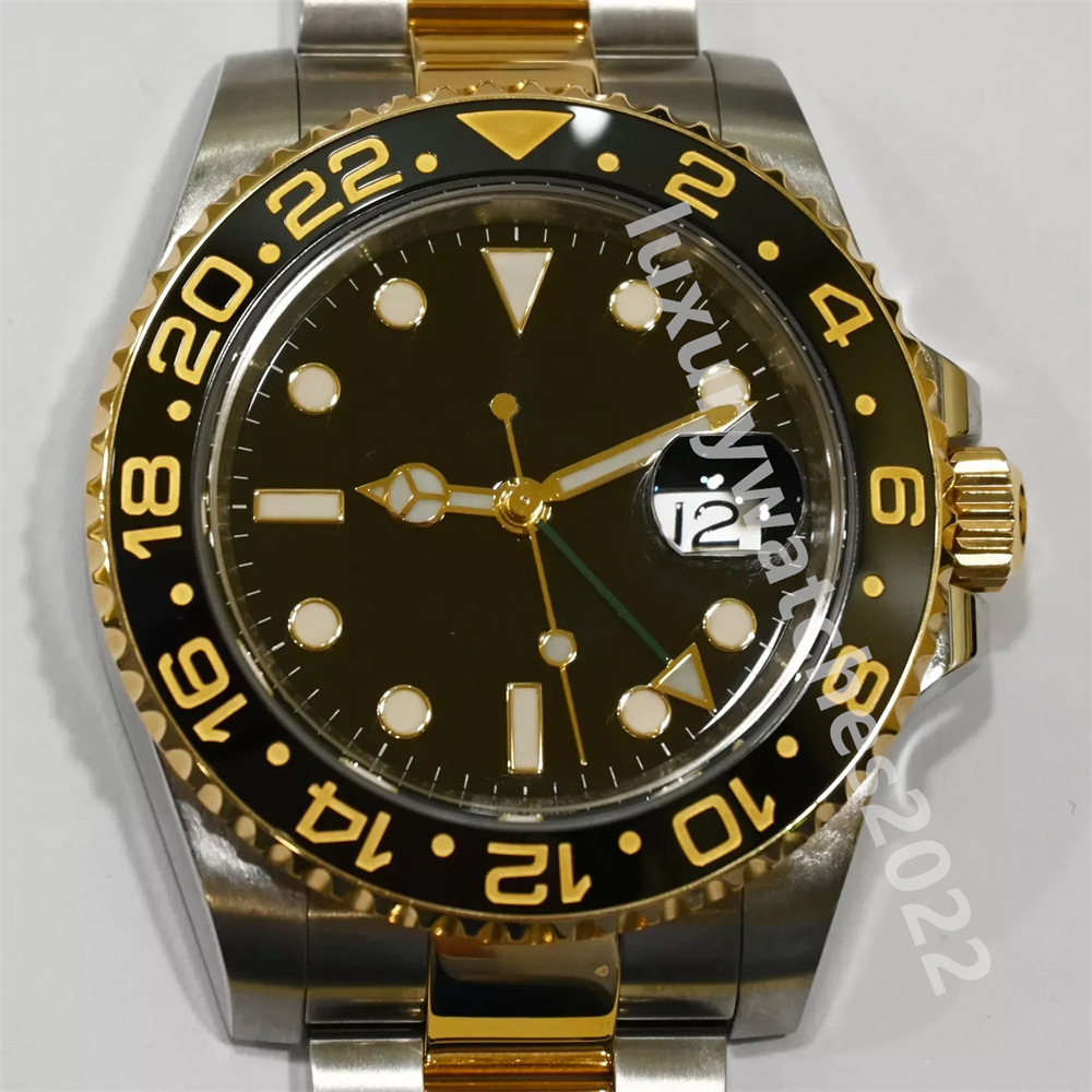 Watches For Men two tone 40mm Ceramic Bezel Gmt super Factory V5 Watch Mechanical 2813 movement stainless steel Mens Date Bracelet Steel diver Wristwatches
Watches For Men two tone 40mm Ceramic Bezel Gmt super Factory V5 Watch Mechanical 2813 movement stainless steel Mens Date Bracelet Steel diver Wristwatches