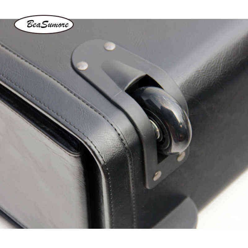 Beasumore Multifunctional Pu Leather Rolling Luggage Spinner Men Women Pilot Suitcase Wheels Inch Carry Our Laptop Bag Trolley J220707