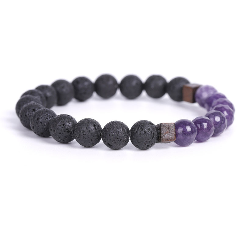 8mm Natural Energy Stone Handmade Strands Beaded Charm Bracelets For Men Women Lover Elastic Bangle Yoga Party Jewelry
