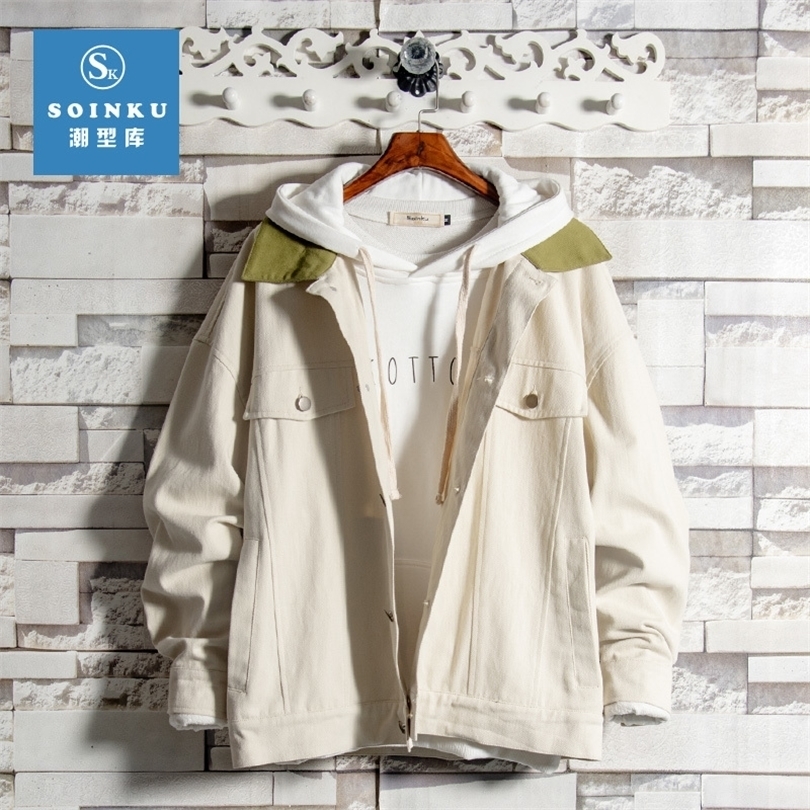 Jacket men tear denim jacket coat men suit casual jacket cotton white T200502