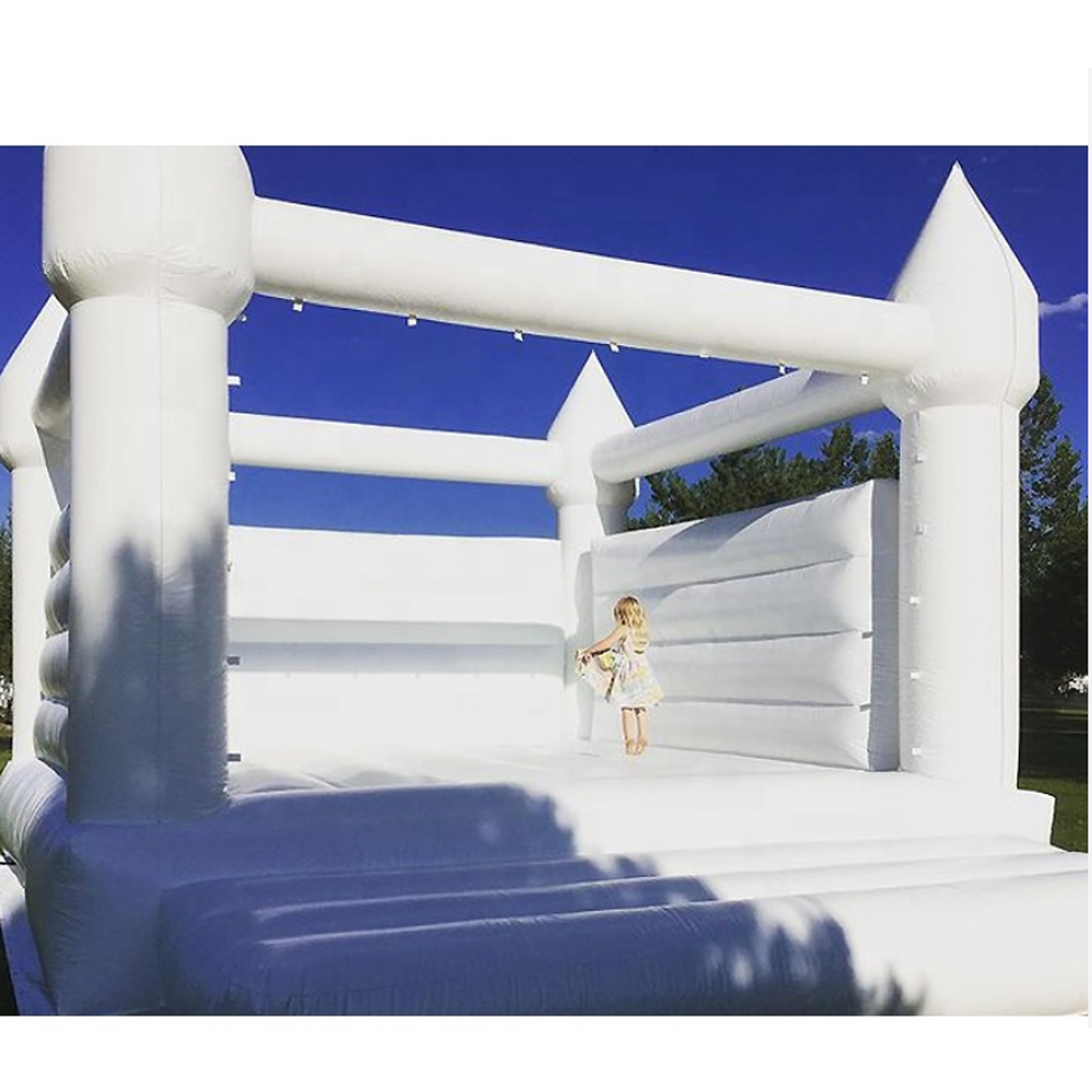 Stylish white jumper Inflatable Wedding Bouncy Castle Bounce House Tent With Air Blower 13x13ft All PVC For Commercial rental