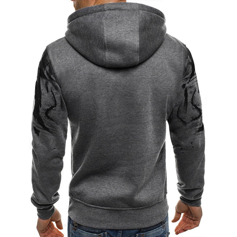 Men's Pullover Hoodie Sweatshirt Gradient Print Daily Fitness Sportswear Basic Casual Hoodies Oversize Sweatshirts Gray White 220813