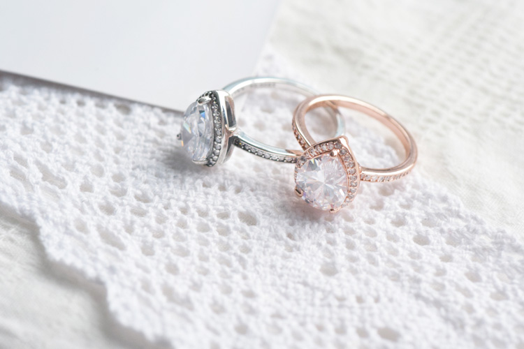 New Popular 925 Sterling Silver Ring Rose Gold Charm Ring Ms Jewelry Fashion Accessories Gift