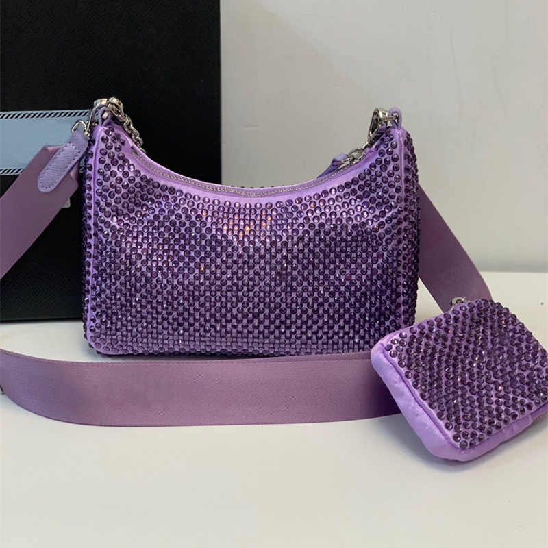 Luxuries designers women bags satin re-edition crystal embellished shoulder bag multi pochette designer nylon saffiano leather bling bling crossbody hobo, Black
Luxuries designers women bags satin re-edition crystal embellished shoulder bag multi pochette designer nylon saffiano leather bling bling crossbody hobo, Black