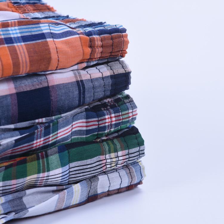Underpants 7pcs/Set Boxershorts Men Underwear Plaid Panties Man Loose Cotton Boxer Shorts Men's Elastic Woven Boxers For MenUnderpants