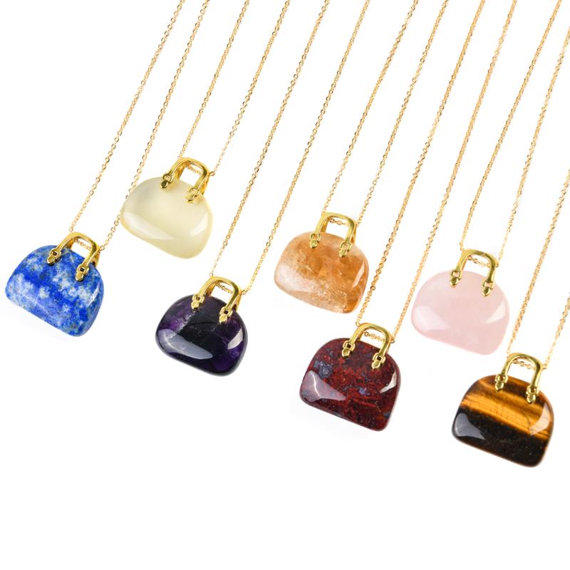 Pendant Necklaces Women Handbag Necklace Carving Natural Stone Bag Golden Chains Jewelry Friendship GiftPendant
Pendant Necklaces Women Handbag Necklace Carving Natural Stone Bag Golden Chains Jewelry Friendship GiftPendant