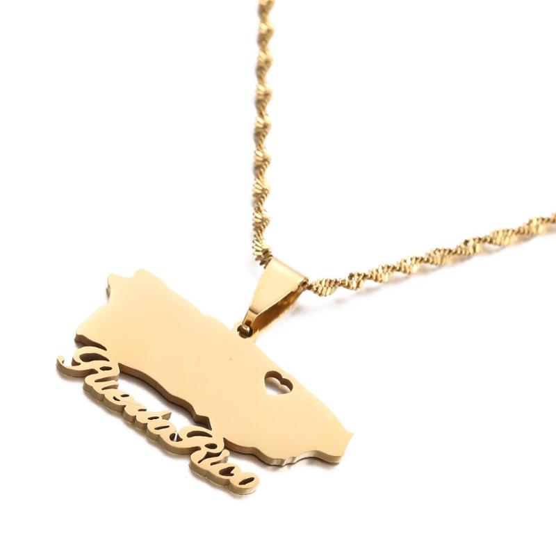 Pendant Necklaces Stainless Steel Puerto Rico With Heart Map Gold Color Ricans Charm Jewelry Gift
Pendant Necklaces Stainless Steel Puerto Rico With Heart Map Gold Color Ricans Charm Jewelry Gift