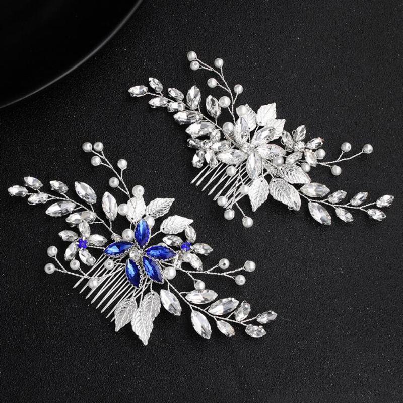 Headpieces Leaf Hair Combs Silver Blue Crystal Rhinestones Wedding Accessories Pearl Women Bridal Jewelry Tiara OrnamentHeadpieces
Headpieces Leaf Hair Combs Silver Blue Crystal Rhinestones Wedding Accessories Pearl Women Bridal Jewelry Tiara OrnamentHeadpieces
