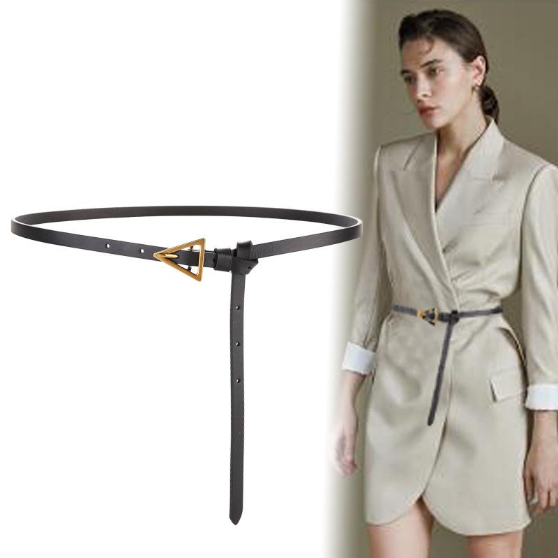 Belts Women Thin Belt Style Triangle Buckle Gold Clasp Fashion Trendy Designer Dress Mini Small Simple 413, Black;brown
Belts Women Thin Belt Style Triangle Buckle Gold Clasp Fashion Trendy Designer Dress Mini Small Simple 413, Black;brown