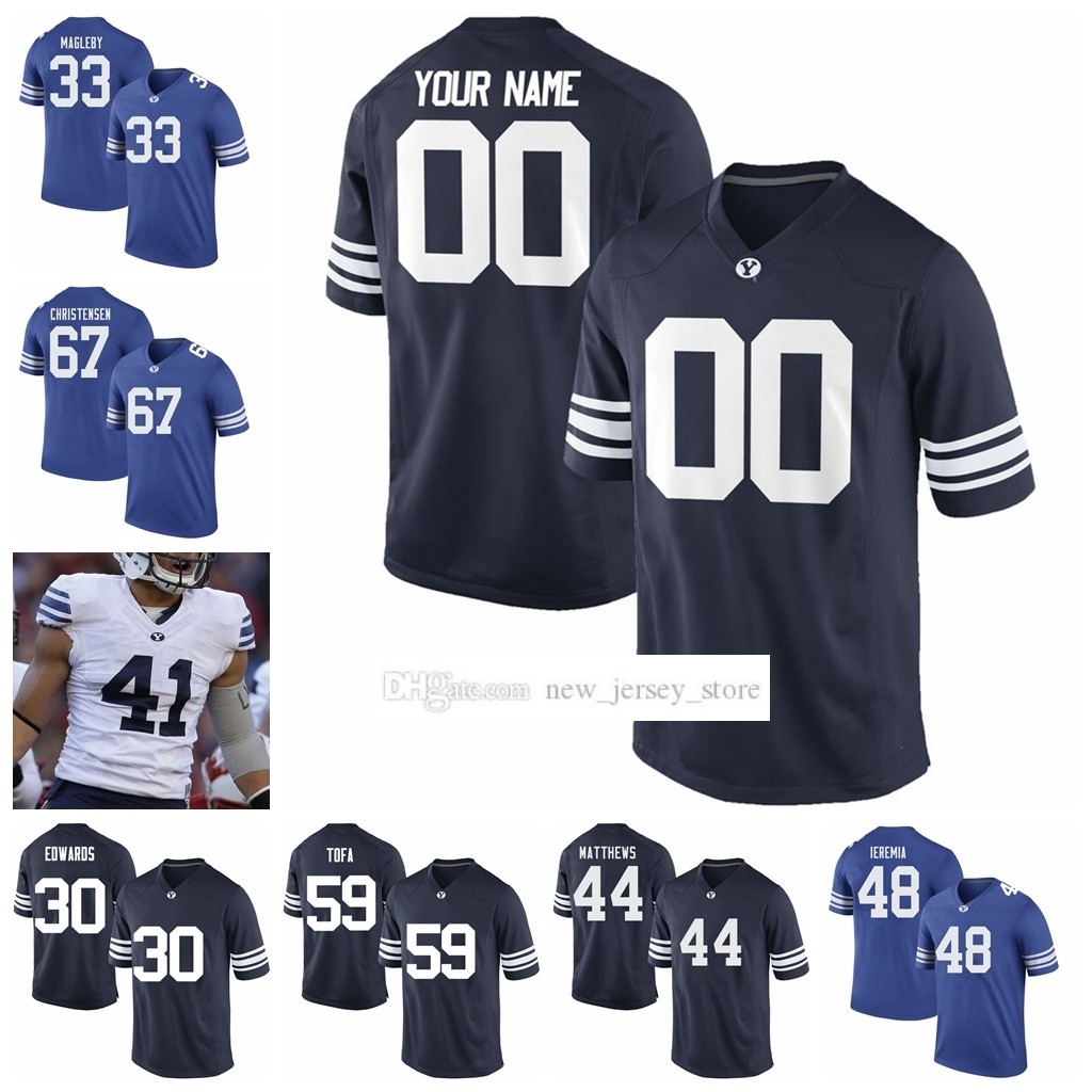 NCAA Custom BYU College Cougars Football Jerseys Stitched 14 Ty Detmer 16 Sione Takitaki Ty'Son Williams Matt Bushman Kyle Van Noy Jersey, Mens white with navy
NCAA Custom BYU College Cougars Football Jerseys Stitched 14 Ty Detmer 16 Sione Takitaki Ty'Son Williams Matt Bushman Kyle Van Noy Jersey, Mens white with navy