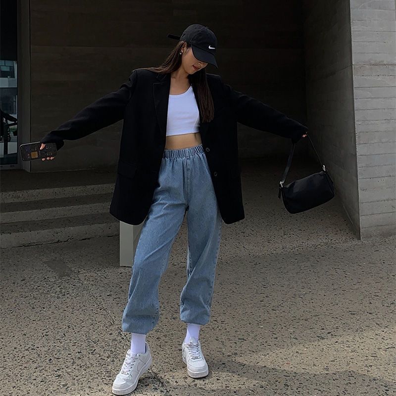 Suit Blazer Fashion Solid Color Lapel Blazer Women Elegant Vintage Casual Loose Temperament Coat Jacket Women Goth 220402