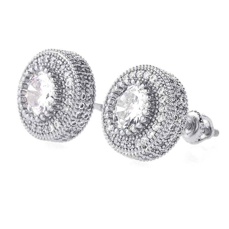 Luxury Designer Men Stud Earrings Hip Hop Jewelry Fashion Man Square Shape Earing Women Ear Ring Mens Diamond Earings Zircon Earin