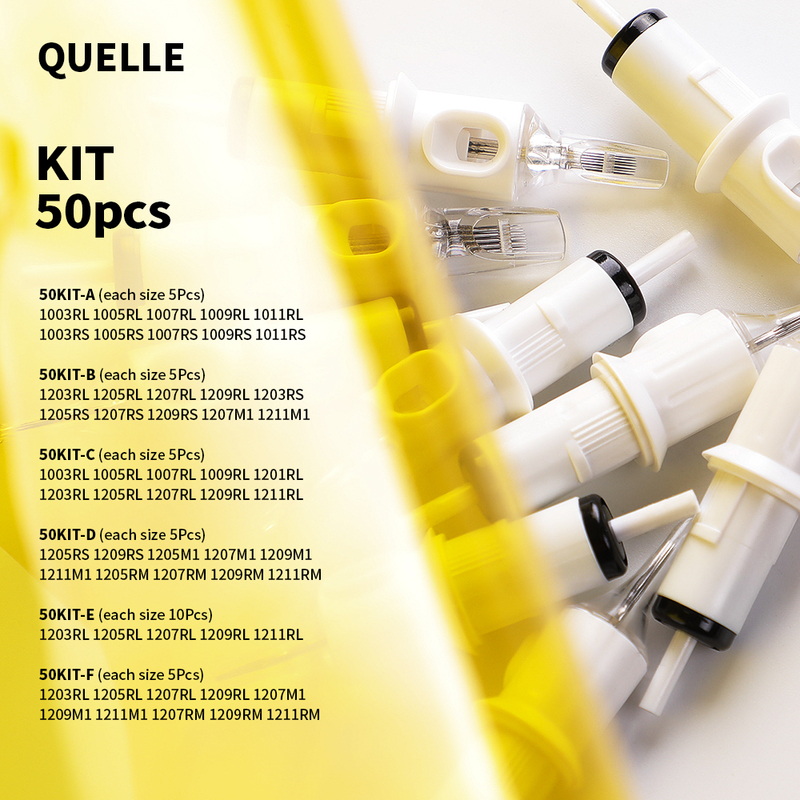 QUELLE Tattoo Cartridges Needles 50Pcs Mixed #12 Standard Disposable Sterilized Safe with Membrane Assorted Size 220316