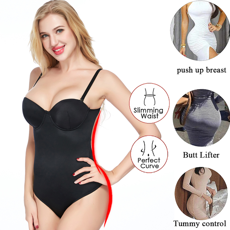 Velssut Women Tummy Control Bodysuit Waist Trainer Shapewear Cincher Body Shaper Faja Seamless Belly Control Slip Underwear 220506