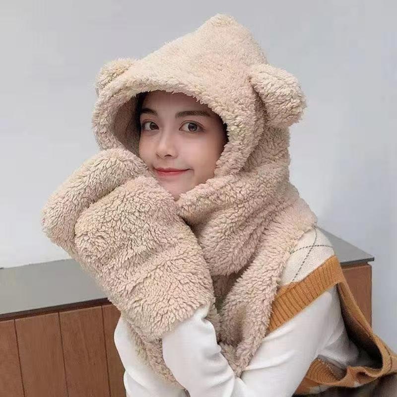 Berets Cute Bear Ear Hats Women Winter Warm Novelty Caps Casual Plush Hat Scarf Gloves Set Solid Fleece Girl Fashion AccessoriesBerets, Khaki
Berets Cute Bear Ear Hats Women Winter Warm Novelty Caps Casual Plush Hat Scarf Gloves Set Solid Fleece Girl Fashion AccessoriesBerets, Khaki