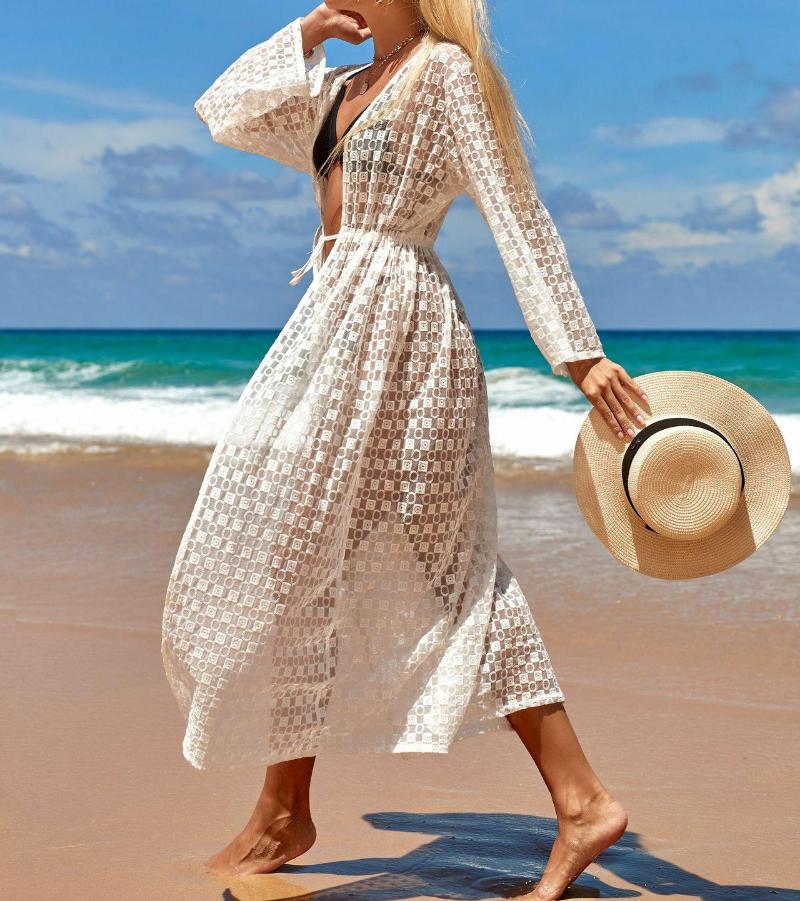 Women's Swimwear Women Long Bikini Cover-Ups Circles Embroidered Sleeve Front Tie-Up Cardigans Robe Vacation Beachwear Swimsuit Cover-upWome, White
Women's Swimwear Women Long Bikini Cover-Ups Circles Embroidered Sleeve Front Tie-Up Cardigans Robe Vacation Beachwear Swimsuit Cover-upWome, White