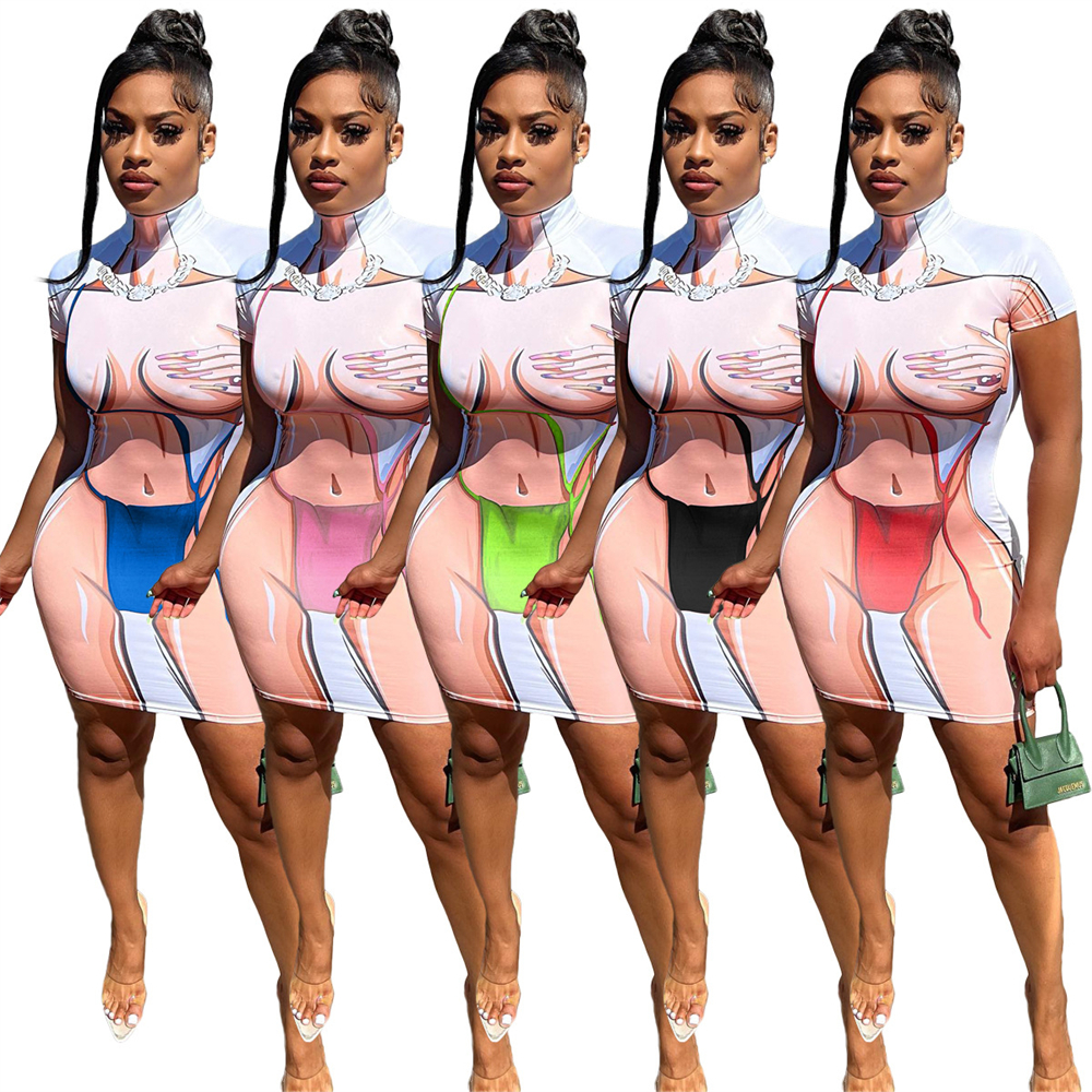 Summer Bikini Position Print Short Dress For Women Hip Hop Street Sleeveless High Neck Hip Wrap Mini Dresses ALS287, Blue
Summer Bikini Position Print Short Dress For Women Hip Hop Street Sleeveless High Neck Hip Wrap Mini Dresses ALS287, Blue