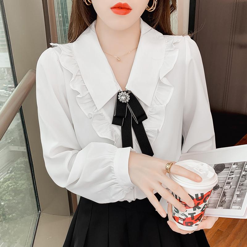 Women' Blouses & Shirts Chiffon Loose Women' Fashion Solid Color Bow Top Spring Casual Long Sleeve Korean Style Female ClothingWomen, White
Women' Blouses & Shirts Chiffon Loose Women' Fashion Solid Color Bow Top Spring Casual Long Sleeve Korean Style Female ClothingWomen, White