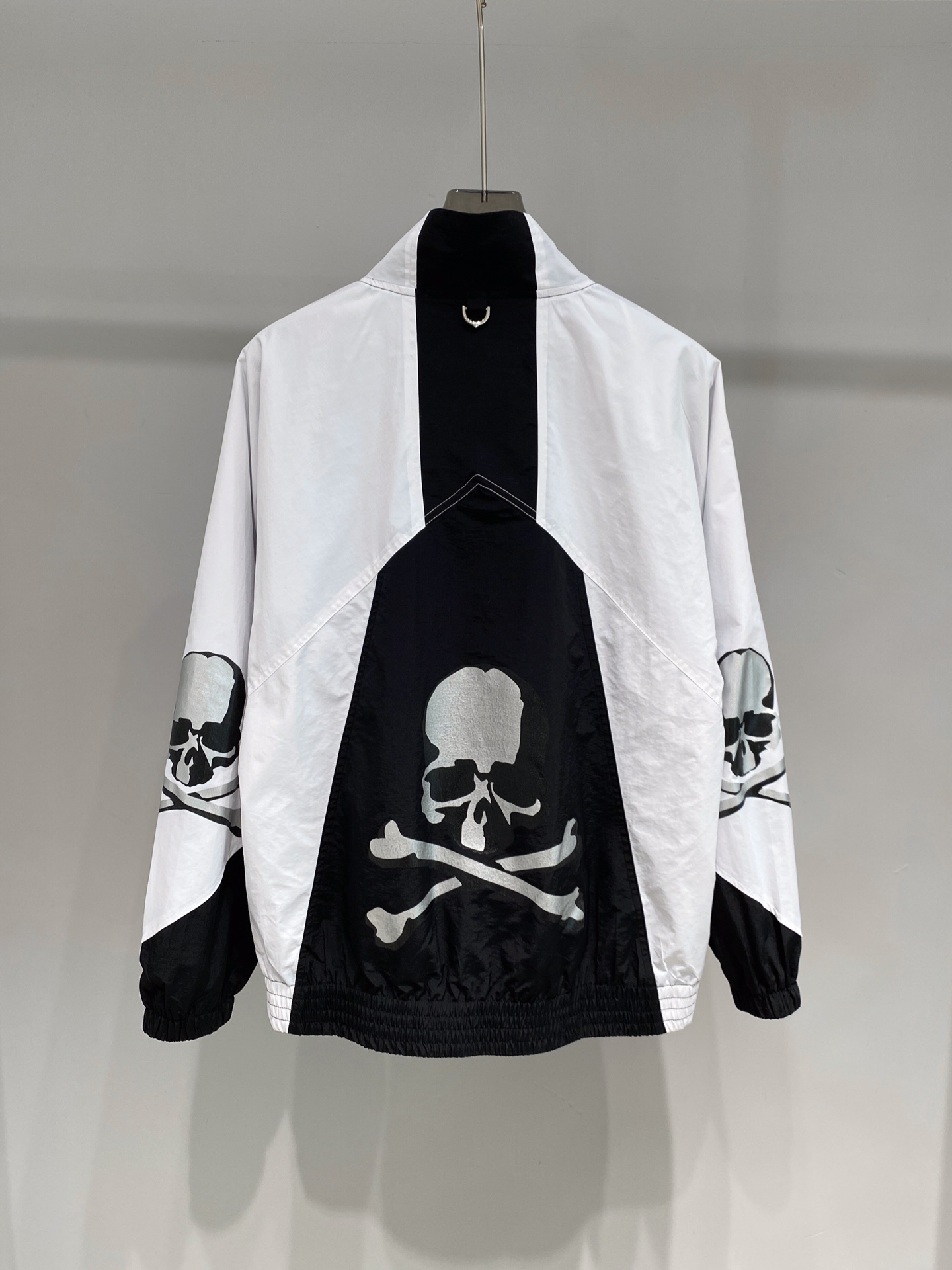 Spring and Autumn New Street style designer jacket ~ US size high quality skull print design fashionable mens stand-up collar zip luxury jacket, Black