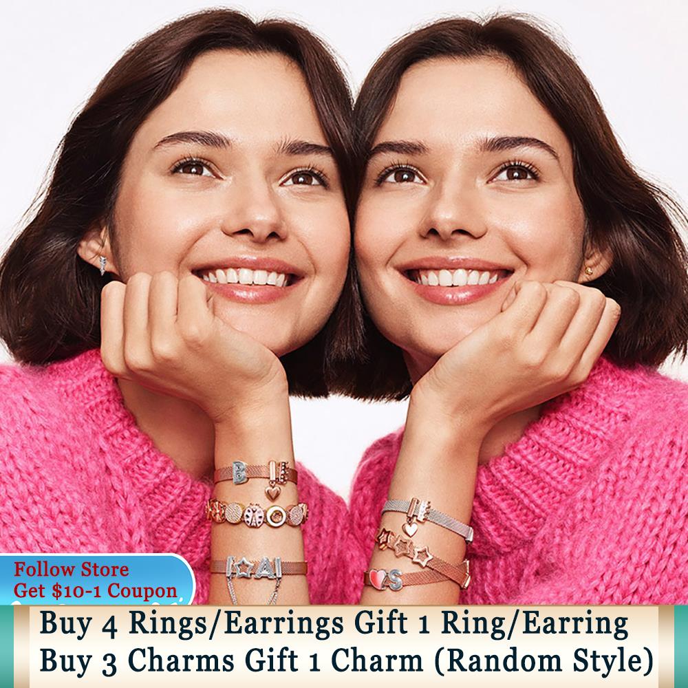 S925 925 Silver Charm Beads Dangle Family Tree Heart Daisy Flower Clip Bead Fit Charms Bracelet DIY Jewelry Accessories