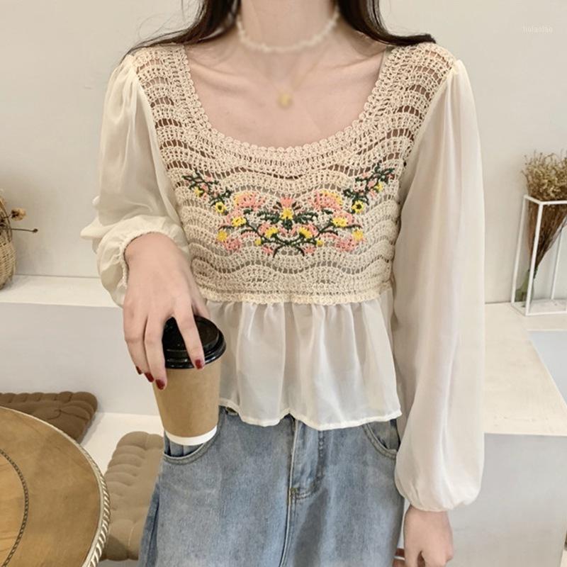 Women's Blouses & Shirts Spring And Summer Round Neck Casual Chiffon Shirt Korean Version Of The Loose Openwork Hooks Bottoming Top
Women's Blouses & Shirts Spring And Summer Round Neck Casual Chiffon Shirt Korean Version Of The Loose Openwork Hooks Bottoming Top