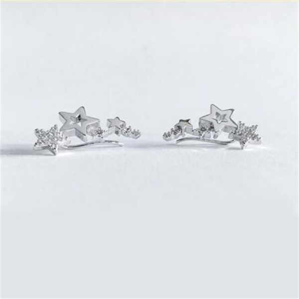Stud Simple Stylish Star Women Drop Earrings Shiny White Zircon Exquisite Versatile Female Earring Fashion Jewelry GC1027