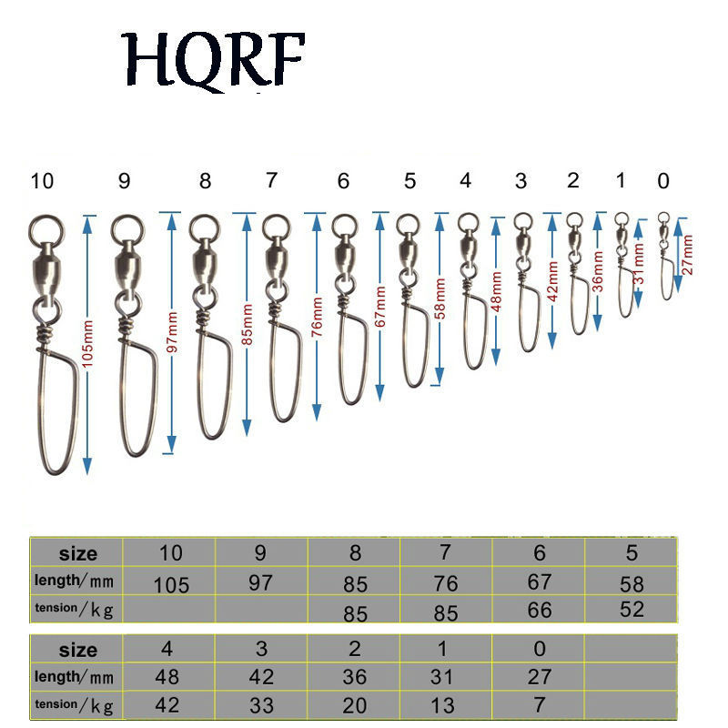 50Pcs/25pcs/bag Fishing Swivels Snap Rolling Swivel Connector Ball Bearing Curve Type Pin Stainless Steel 220401