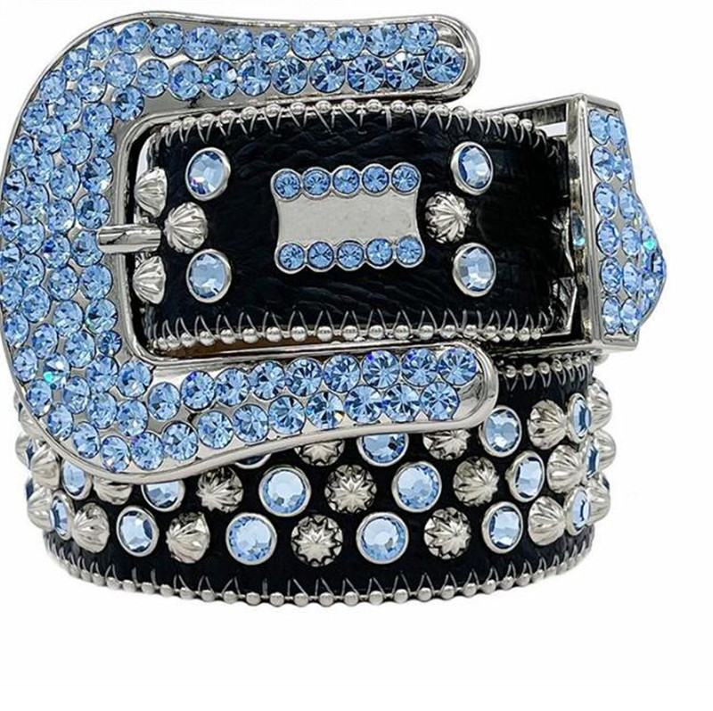 Designer Bb Belt Simon for Men Women Shiny dia belt on Black Blue white multicolour with bling rhinestones as gift