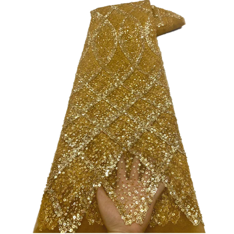 Hand Made Beaded Lace Fabric Embroidery Sequins Yellow Color Elegant French Nigerian Latest Design Style High Quality New Drop Delivery
Hand Made Beaded Lace Fabric Embroidery Sequins Yellow Color Elegant French Nigerian Latest Design Style High Quality New Drop Delivery