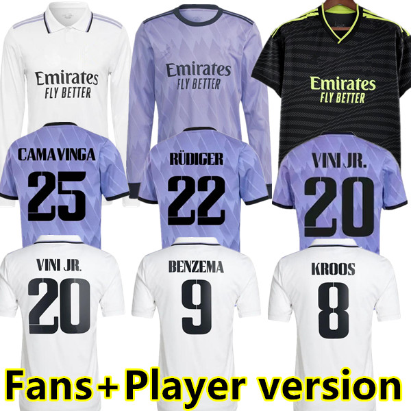 22 23 long sleeves BENZEMA soccer jersey football shirt Real Madrids CAMAVINGA ALABA MODRIC VALVERDE fans player version camiseta home uniforms VINI JR TCHOUAMENI, 22/23 away
22 23 long sleeves BENZEMA soccer jersey football shirt Real Madrids CAMAVINGA ALABA MODRIC VALVERDE fans player version camiseta home uniforms VINI JR TCHOUAMENI, 22/23 away