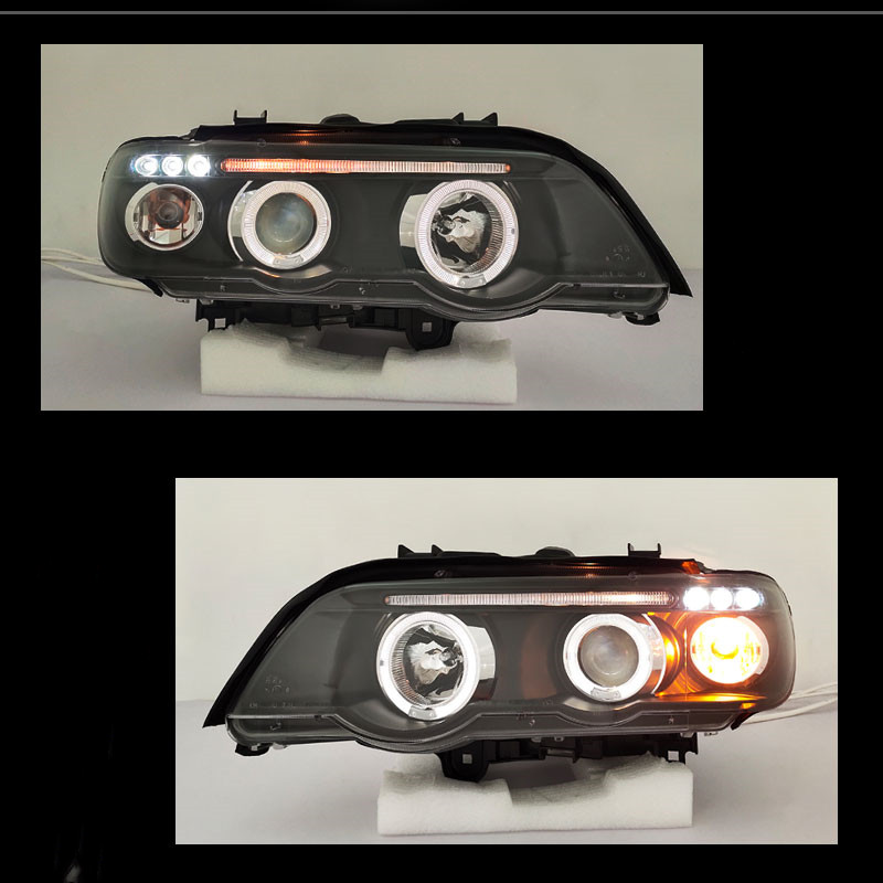 Car Lights LED Head Lamp For BMW X5 LED Headlight 1998-2002 Headlights E53 High Beam Angel Eye DRL Turn Signal Light