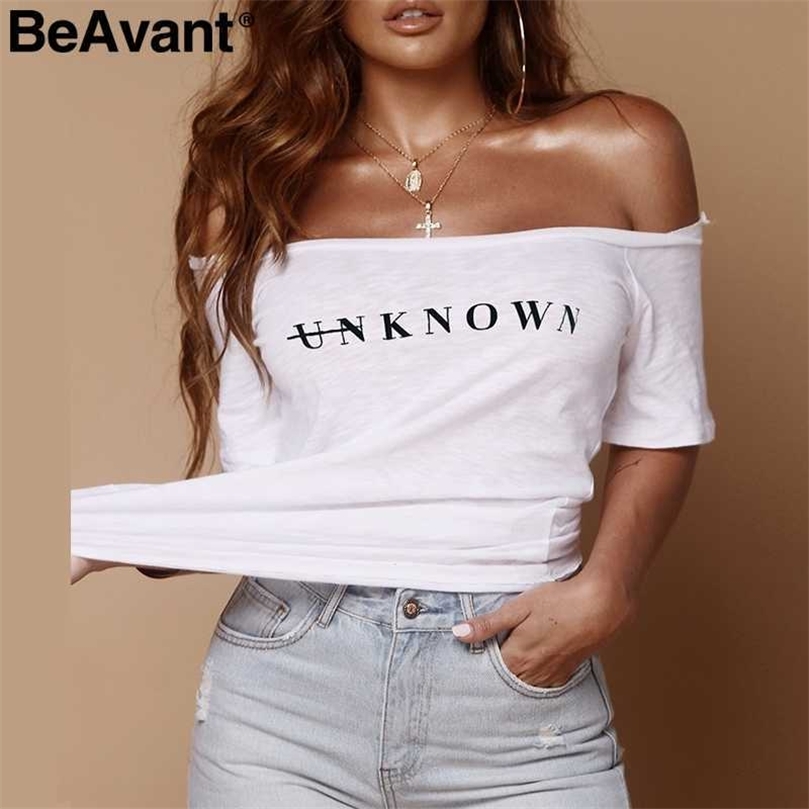 BeAvant Off shoulder letter t shirt women crop top Female short sleeve summer sexy shirt Casual white black tee shirt tops tees 210709, Small letter black
BeAvant Off shoulder letter t shirt women crop top Female short sleeve summer sexy shirt Casual white black tee shirt tops tees 210709, Small letter black