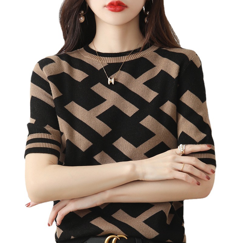 Women's T Shirts Women's T-shirts Summer Cotton Knitted Sweaters Short Sleeves Casual Embroidery Ladies Tops Overside Pullover Tees, Khaki
Women's T Shirts Women's T-shirts Summer Cotton Knitted Sweaters Short Sleeves Casual Embroidery Ladies Tops Overside Pullover Tees, Khaki