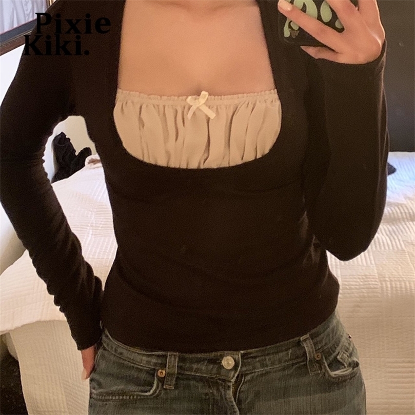 PixieKiki Fairycore Bow Low Cut Long Sleeve Top Fall Womens Fashion Aestheitc Black T Shirts Sexy Vintage Clothes P77-BI17 220407, Gray
PixieKiki Fairycore Bow Low Cut Long Sleeve Top Fall Womens Fashion Aestheitc Black T Shirts Sexy Vintage Clothes P77-BI17 220407, Gray