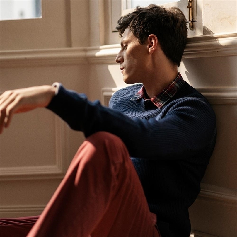 Autumn Winter Distressed Pullover Sweater Men Ripped hole warm knitwear plus size casual sweaters SI980566 201203