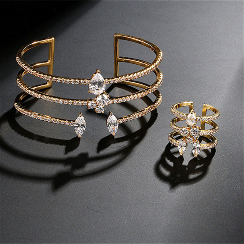 Fashion AAA Cubic Zirconia cuff designer Opening Adjustable love bracelet for woman Luxury Copper Bangle Jewelry Rose Gold Silver Charm Bracelets Gift