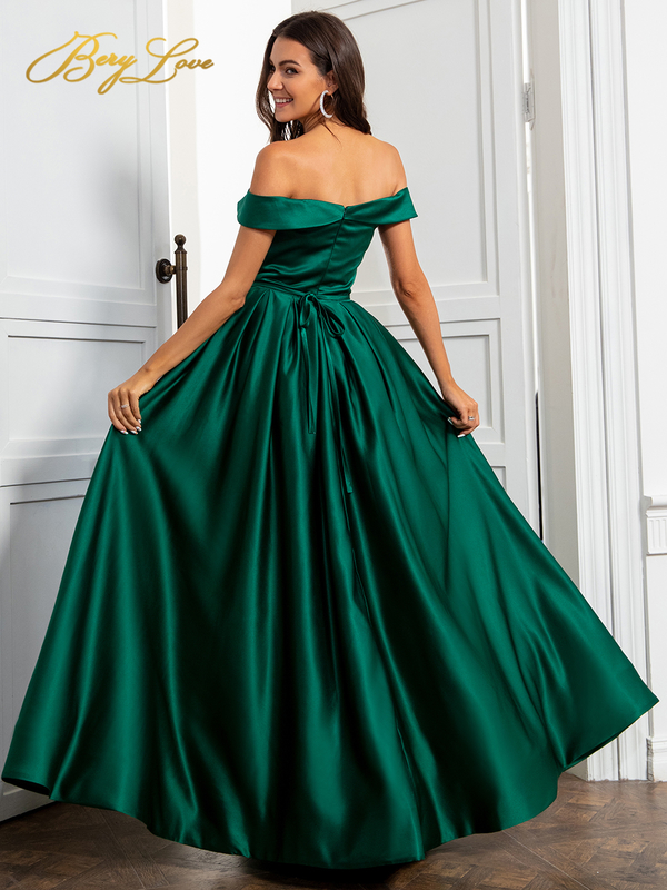 Evening Dress Sexy Long Party Gowns Elegant Satin Prom Dresses Button High Slit Formal Christmas robe de soiree 220510