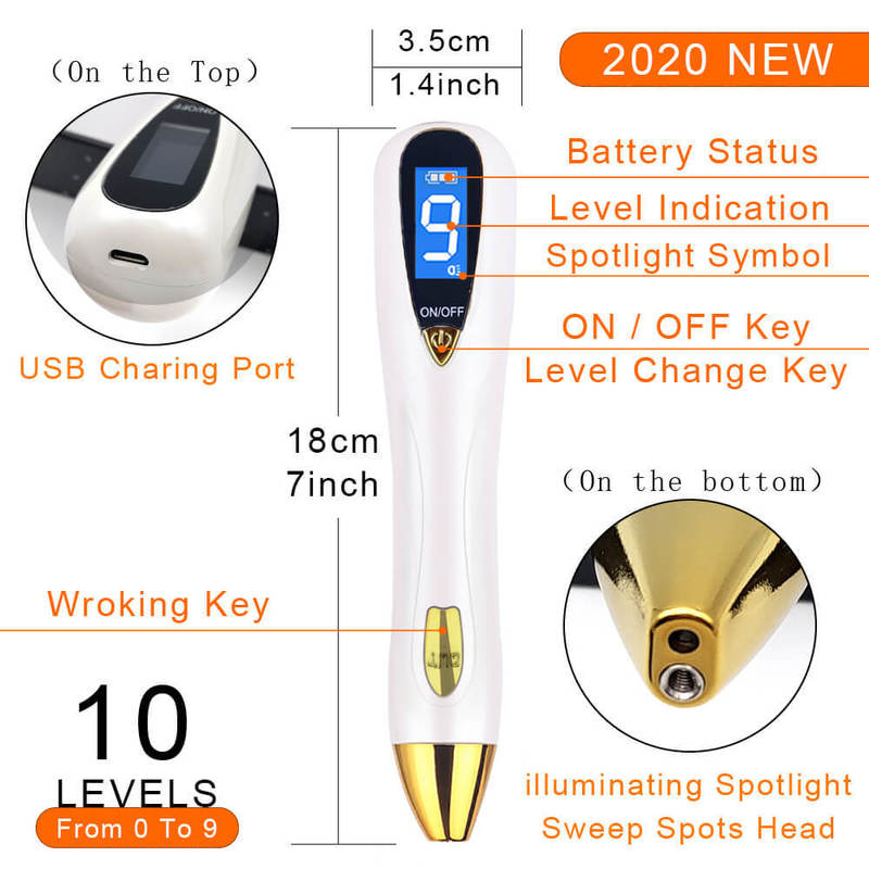 Laser Mole Removal Pen Wart Plasma Remover Tool Beauty Skin Care Corn Freckle Tag Nevus Dark Age Sweep Spot Tattoo Electric Set 220812