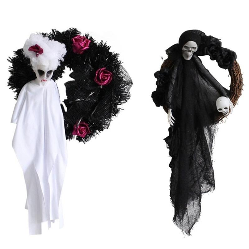 Decorative Flowers & Wreaths Halloween Ghost Decoration Door Hanging Horror Party Wreath Ornaments Haunted House Props
Decorative Flowers & Wreaths Halloween Ghost Decoration Door Hanging Horror Party Wreath Ornaments Haunted House Props