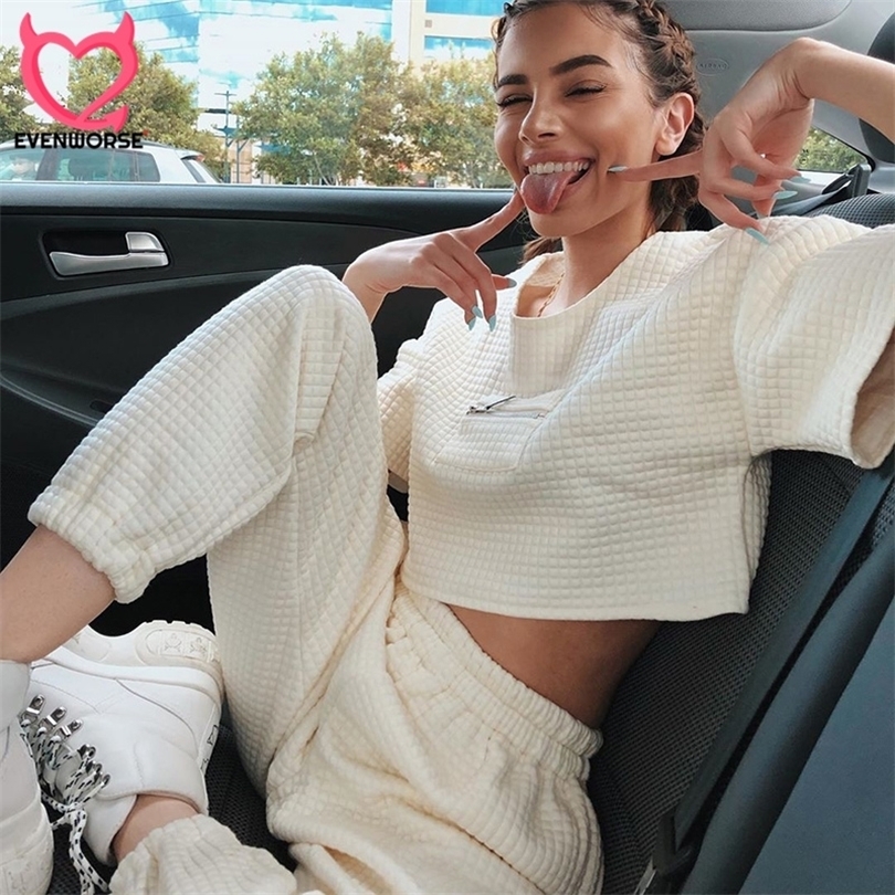 Bomblook summer autumn women 2 pieces set cotton shorts tshirt crop top and long pants solid color outfit