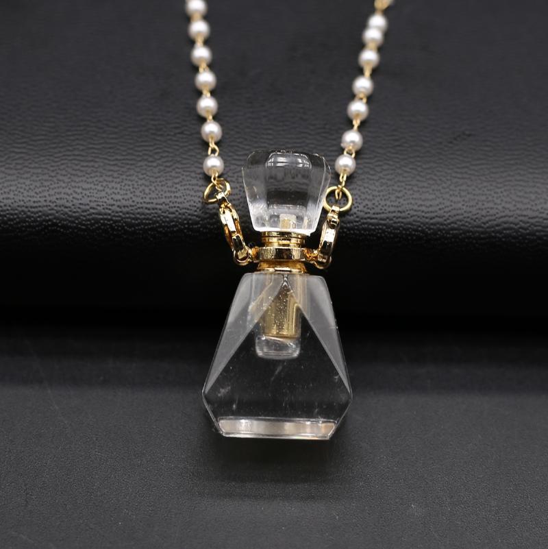 Pendant Necklaces Natural Stone Perfume Bottle Necklace White Crystal Clear Quartz Pendants Charms Pearl Chain For Women Wedding JewelryPend
Pendant Necklaces Natural Stone Perfume Bottle Necklace White Crystal Clear Quartz Pendants Charms Pearl Chain For Women Wedding JewelryPend