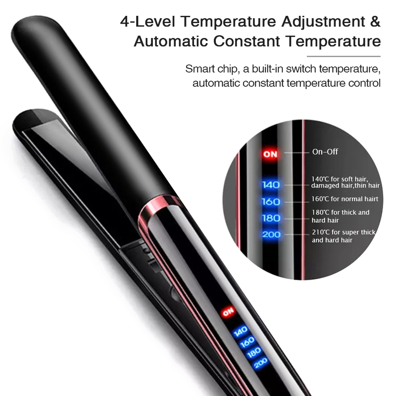 2 in 1 Hair Straightener Curler Flat Iron Negative Ion Infrared Curling Corrugation LED Display for Dry Wet 220623