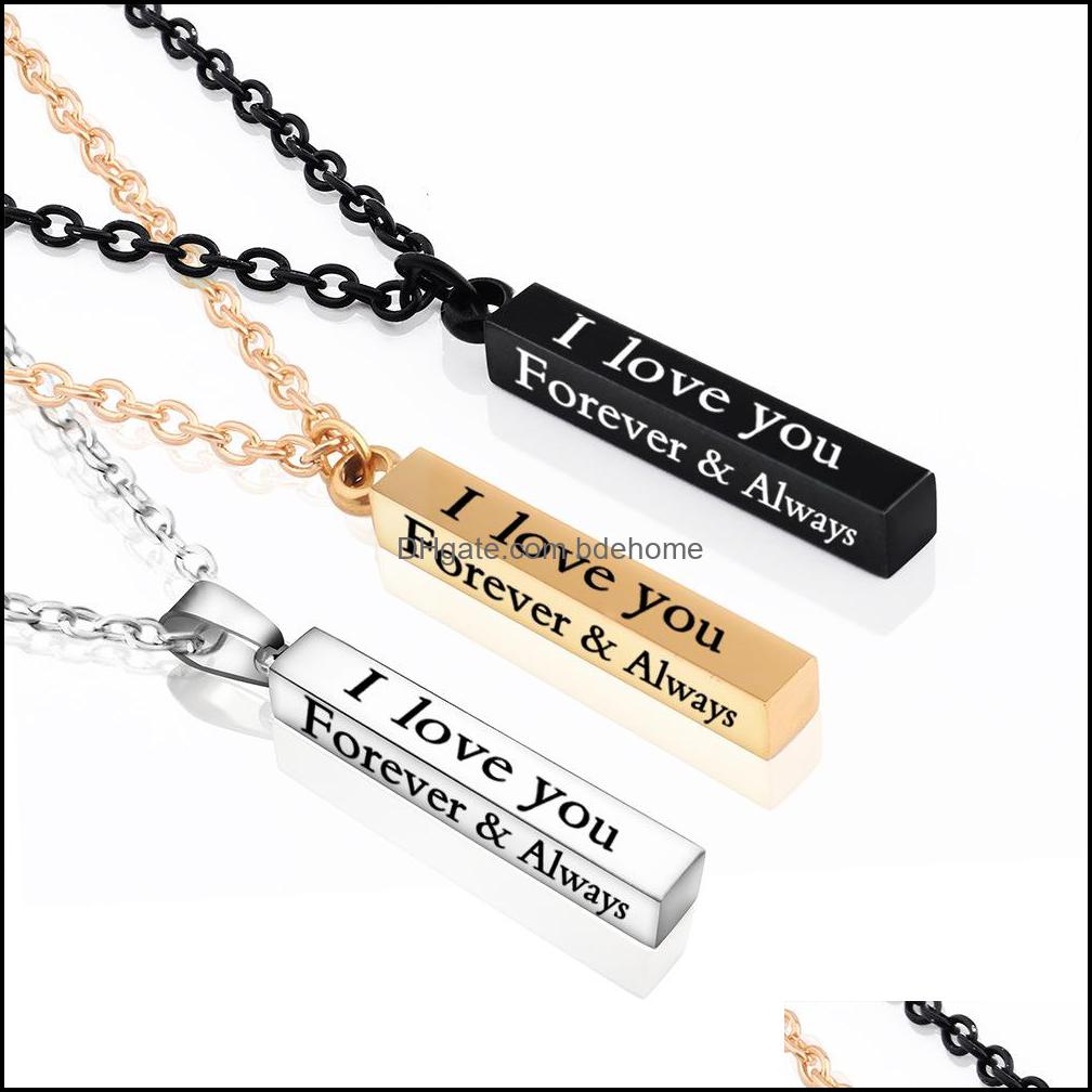 Pendant Necklaces I Love You Stainless Steel Wishing Column Necklace Black Pillar Couple Accessories Women Me Bdehome Dhw9R
Pendant Necklaces I Love You Stainless Steel Wishing Column Necklace Black Pillar Couple Accessories Women Me Bdehome Dhw9R