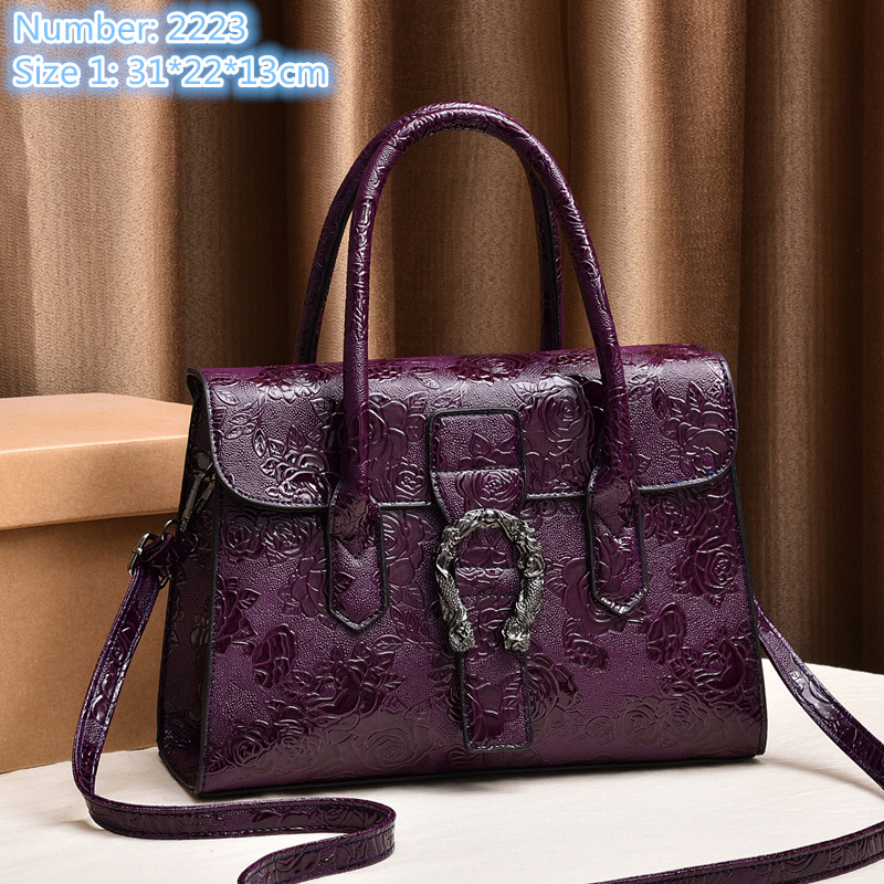 Wholesale ladies leathers shoulder bag elegant temperament rose retro handbag simple atmosphere crocodile leather handbags large capacity leather backpack