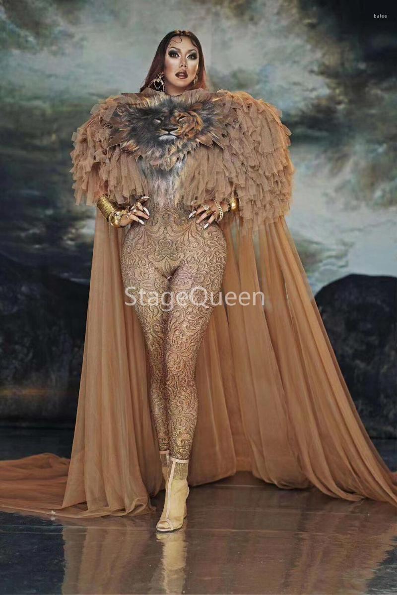 Women's Jumpsuits & Rompers Fashion Design Cosplay Bodysuit Costume Tiger Jumpsuit Big Cloak Set Singer Sexy Stage Outfit Dance Prom Model S
Women's Jumpsuits & Rompers Fashion Design Cosplay Bodysuit Costume Tiger Jumpsuit Big Cloak Set Singer Sexy Stage Outfit Dance Prom Model S