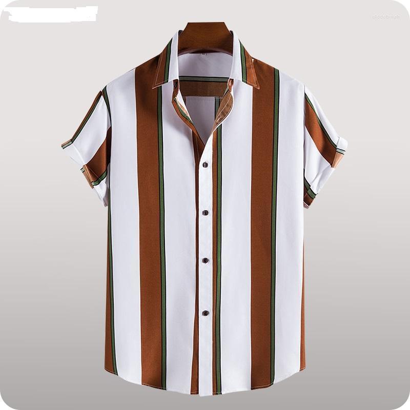 Men's Dress Shirts Summer Men's Striped Lapel Shirt Fashion Casual Loose Breathable Beach Quick-drying Handsome TopMen's Eldd22, Nfz062brown
Men's Dress Shirts Summer Men's Striped Lapel Shirt Fashion Casual Loose Breathable Beach Quick-drying Handsome TopMen's Eldd22, Nfz062brown